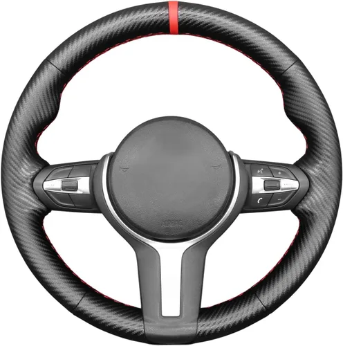 Vista 27 de MEWANT - Funda para volante de automóvil cosida a mano de Athsuede para BMW F87 M2 F80 M3 F82 M4 M5 F12 F13 M6 F85 X2 X5 M F86 X6 M F33 F30 M