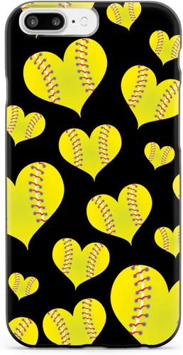 Vista 12 de Inspired Cases - Compatible con iPhone Xs Max - Funda protectora con textura 3D para Apple iPhone Xs Max - Patrón de corazón de sóftbol