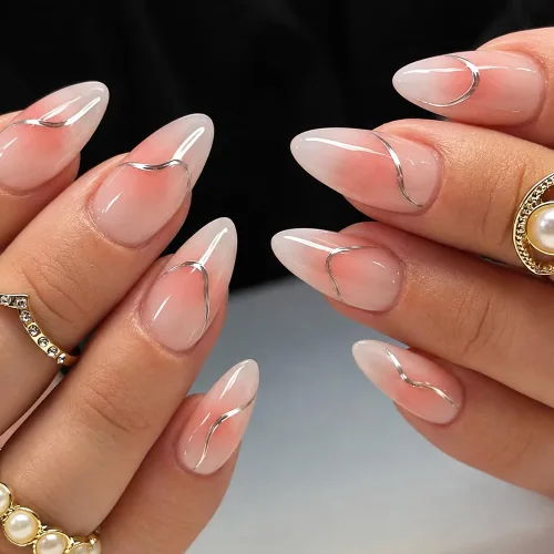 Vista 19 de AzureBeauty Short Almond French Tip Press On Nails, Glazed Donut, 32 Pcs 0-Glazed Donut French Tip