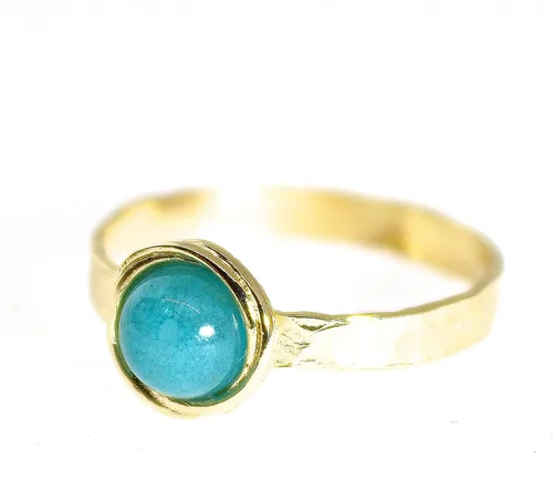 Vista 9 de Anillo de oro de piedras preciosas, anillo de piedra chapada en oro de 14 quilates, anillo de piedra apilable, anillo de oro de piedra pequeña