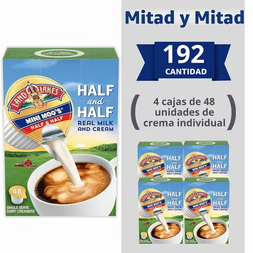 Vista 3 de Land O' Lakes Mini Moo's Half & Half Creamer individuales, estable en el estante, 48 unidades (paquete de 4)