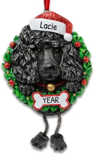 Vista 27 de Adornos de Navidad personalizados para perros 2024 – Corona de perro Beagle Adornos de Navidad para amantes de los perros, adorno de primera Navidad