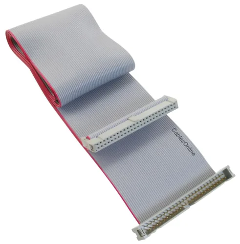 Vista 6 de CablesOnline, cable de extensión de unidad SCSI de cinta plana de 50 pines (2x25) de 4 pulgadas de paso de 0.100 in de paso IDC de 50 hilos, FR-5004M