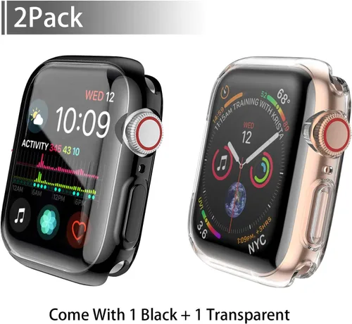 Vista 2 de JULK - Funda protectora general suave de TPU HD ultrafina para iWatch SE 3 (2025) / Series SE / 6/5 / 4, paquete de 2 unidades [Paquete de 2]