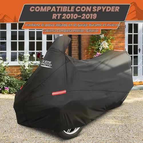 Vista 6 de KEMIMOTO Funda Completa Compatible con Can-Am Spyder RT/RT Limited 2010-2019 Funda con Tiras Reflectantes A Prueba de Polvo, Resistente al Agua