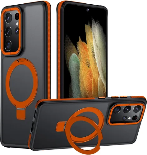 Vista 20 de Funda para Samsung Galaxy S24 Plus, soporte de anillo magnético ajustable [compatible con Magsafe], [protección a prueba de golpes de grado militar]