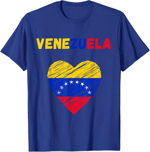 Vista 27 de Camiseta con la bandera venezolana con corazón de Venezuela, Negro