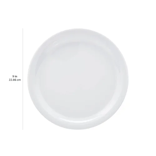 Vista 6 de Amazon Basics Plato de melamina (plástico), juego de 6 piezas, 9 pulgadas, blanco