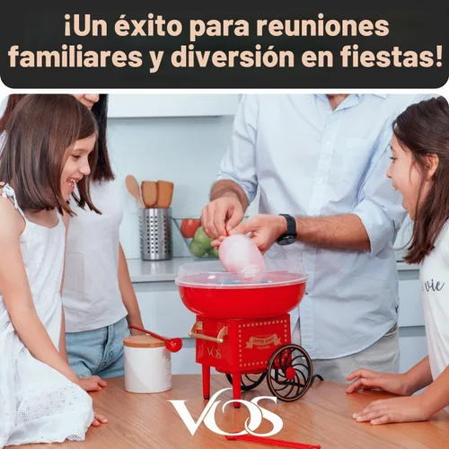 Vista 8 de VOS Mini Máquina de Algodón de Azúcar para Niños, Máquina Roja Retro para Hacer Dulces de Azúcar, Kit de Máquina de Algodón de Azúcar: incluye 15