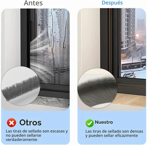Vista 5 de Burlete autoadhesivo gris insonorizante de 33 pies para puertas y ventanas, 0.4 pulgadas de ancho x 0.2 pulgadas de grosor