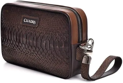 Vista 2 de Cuadra - Bolsa para documentos para hombre en piel auténtica Python