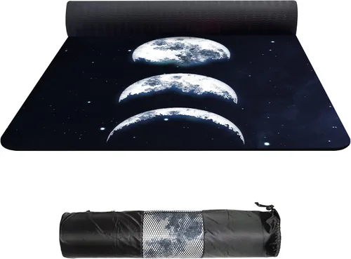 Vista 7 de nuveti Tapete de yoga grande TPE antideslizante con bolsa de transporte extra ancha para mujer, 72 x 32 pulgadas, extra grueso, 0.236 in