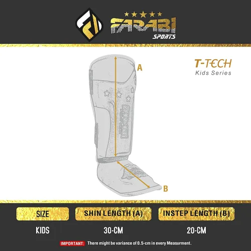 Vista 5 de Farabi Sports Shin Instep Kids Junior MMA Kick Boxing Shin Guard Training Shin Protector Guards Negro