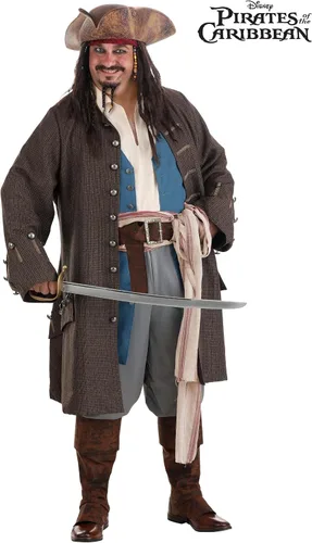 Vista 9 de Disfraz de pirata de Jack Sparrow para adultos, talla grande