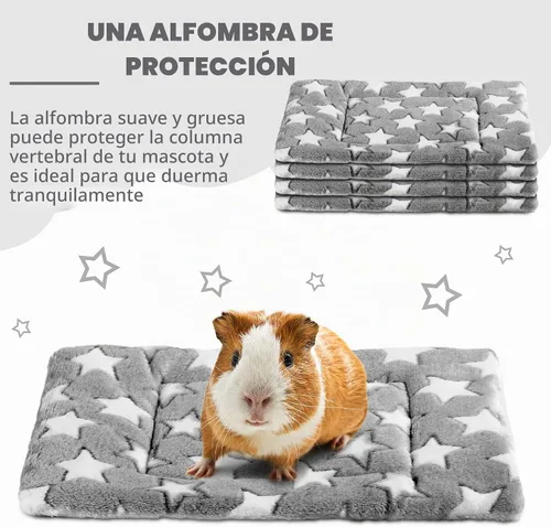 Vista 7 de Haull - Juego de ropa de cama impermeable de conejillo de indias, suave para perro y gato, tapete de felpa para jaula de animales pequeños, conejo