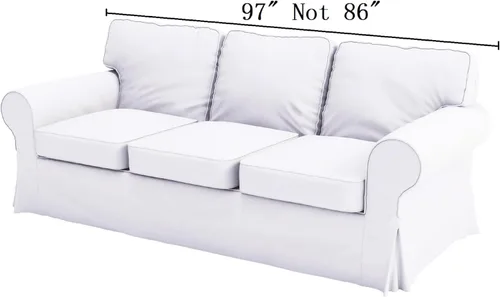 Vista 3 de Funda de sofá Ektorp 3.5 de algodón pesado compatible con IKEA 3.5 funda de asiento Ancho de algodón resistente: 3.5 Anchura del asiento: 98