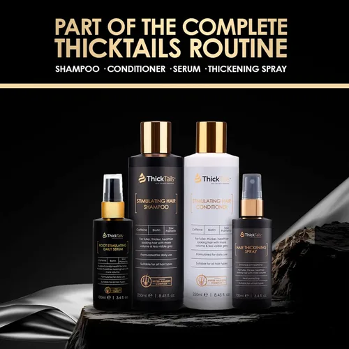 Vista 8 de ThickTails Acondicionador para el crecimiento del cabello para mujeres con biotina, cafeína y palma enana americana, acondicionador espesante sin