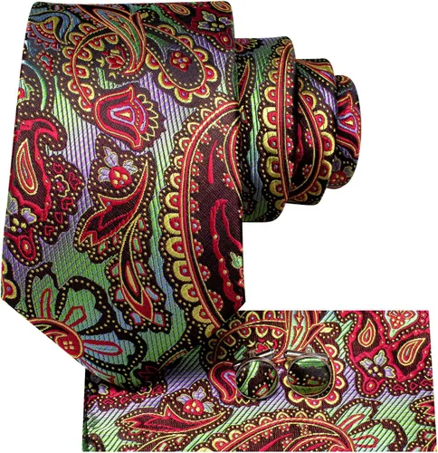 Vista 236 de Dubulle Corbata tejida de cachemira para hombre y gemelos de pañuelo para hombre, conjunto de gemelos para boda formal y negocios