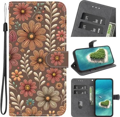 Vista 12 de Funda de cuero con tapa para Motorola Moto E7 Power Case con ranura para tarjeta de cuero con patrón de cristal pintado (SJ-31)