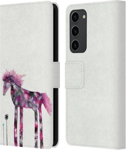 Vista 15 de Head Case Designs Officially Licensed Wyanne Blue Watercolour Bear Animals 2 Leather Wallet Case Compatible with Samsung Galaxy S23+ 5G