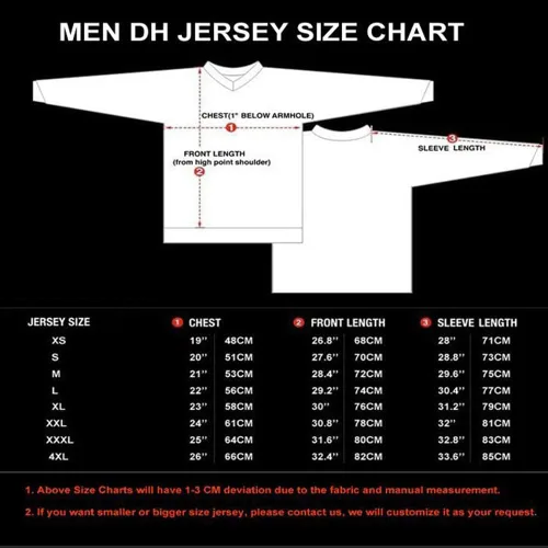 Vista 4 de Hotlion Camisetas de ciclismo de montaña para hombre, manga larga, MTB Off-Road Motocross Downhill Cycling Jersey Top