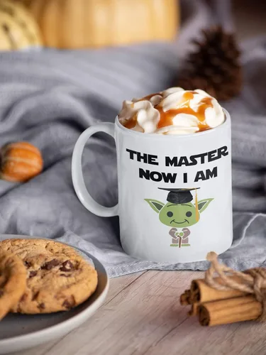 Vista 5 de Suchmugs Taza de grado de maestría - The Master Now I Am - Taza de café divertida de graduación universitaria - Taza de cerámica de 11 oz
