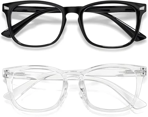 Vista 19 de Gafas de luz azul para niños y niñas, paquete de 2 lentes de luz azul para adolescentes y niños, anteojos falsos, anteojos para niños pequeños, de 6