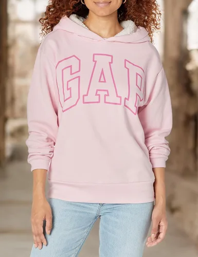 Vista 2 de GAP Sudadera con capucha con forro Sherpa con logotipo para mujer