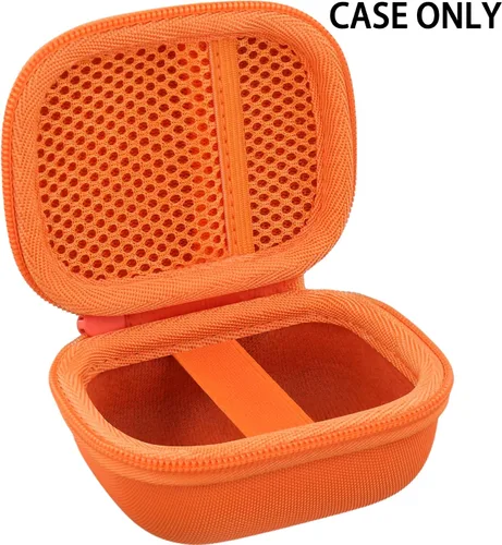 Vista 4 de co2CREA Estuche rígido para Beats Powerbeats Pro 2 con clip de mosquetón Caja Naranja Eléctrica