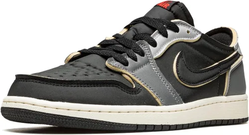 Vista 4 de Jordan Jordon 1 Low para hombre, NegroHumo Oscuro Gris-claro Sm