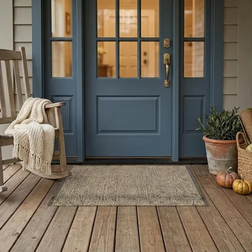Vista 108 de LEEVAN Alfombra lavable para baño, alfombra tejida negra de 2 x 3 pies para entrada, alfombra de puerta delantera de algodón, alfombras pequeñas
