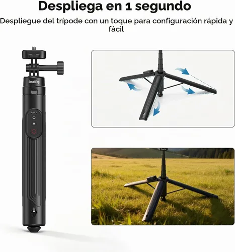 Vista 2 de SmallRig - Trípode extensible para selfie stick de 59 pulgadas con control