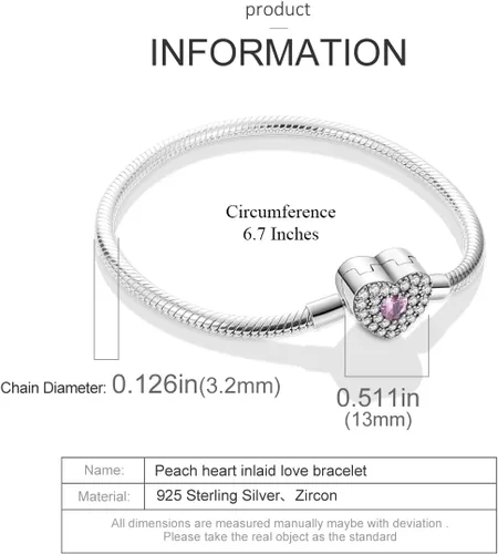 Vista 5 de MULA Pulsera de plata de ley 925 con dije de serpiente y mariposa, girasol y corazón con circonitas cúbicas 5A para mujer