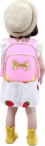 Vista 2 de Mochila preescolar para niños pequeños, para jardín de infantes, 11 pulgadas, color rosa