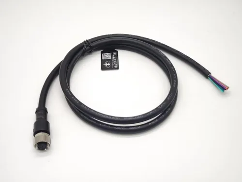 Vista 6 de Elecbee Cable M12 A-Code Conector recto de cabeza hembra individual Cable eléctrico de enchufe de aviación (cable de 12 pines 1M/3.3 pies)