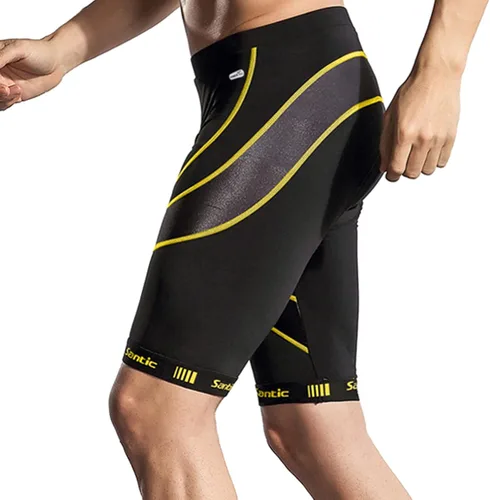 Vista 6 de Santic Pantalones cortos de ciclismo para hombre, pantalones cortos de ciclismo acolchados para hombre, pantalones cortos de ciclismo transpirables