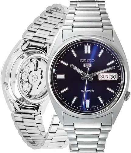 Vista 13 de Seiko 5 Reloj de acero inoxidable para hombre Day/date Calendar, Luminous Hands, Stainless Steel Case & Bracelet, Black Dial, 7S26 Automatic