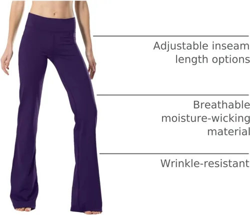 Vista 101 de Safort Pantalones de yoga con entrepierna de 28" 30" 32" 34"más amplios en la parte inferior para botas altas, 4 bolsillos, UPF50+