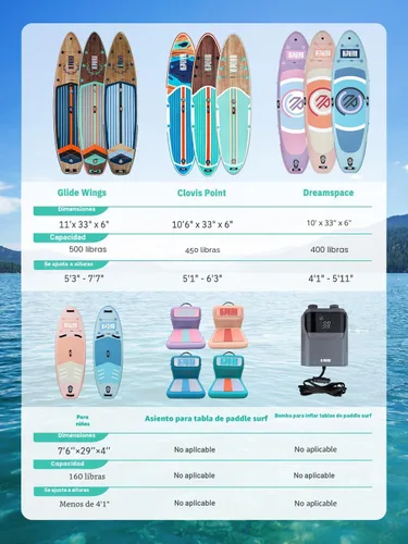 Vista 8 de Niphean Inflatable Stand Up Paddle Board with SUP Accessories