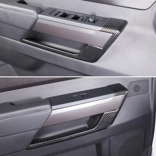 Vista 6 de Cubierta de Panel de Puerta Interior de Automóvil Compatible con Toyot@ Tundra 2022 2023 2024, Cubierta de Panel de Manija de Puerta Interior de ABS