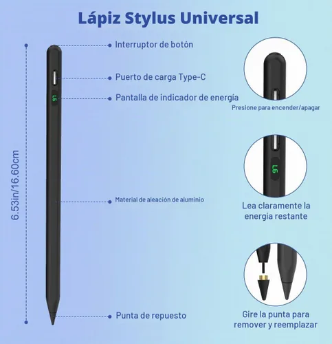 Vista 5 de MoKo Lápiz óptico para pantallas táctiles, lápiz óptico con pantalla