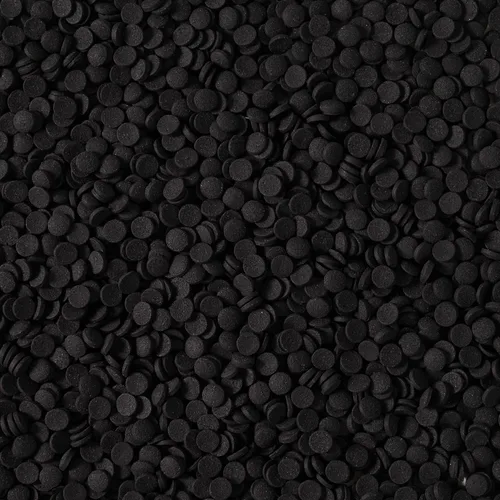 Vista 4 de Chispas negras, chispas de confeti negro para decorar pasteles, chispa redonda para cupcakes, helados, rosquillas, galletas, chocolate (120g/4.23oz)