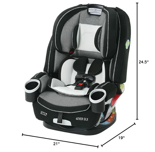 Vista 10 de Graco® 4Ever DLX - Asiento de coche 4 en 1, color gris, para bebés y niños pequeños con 10 años de uso orientado hacia atrás y modos de elevación