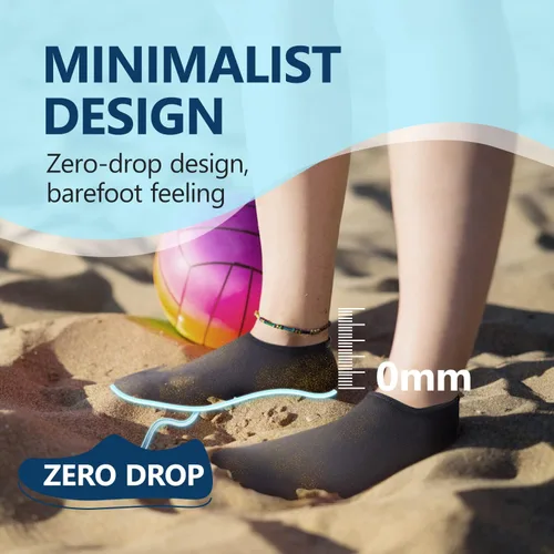 Vista 5 de JACKSHIBO Zapatos de agua para mujeres y hombres, zapatos de natación, calcetines de agua para cruceros, artículos esenciales para natación, agua