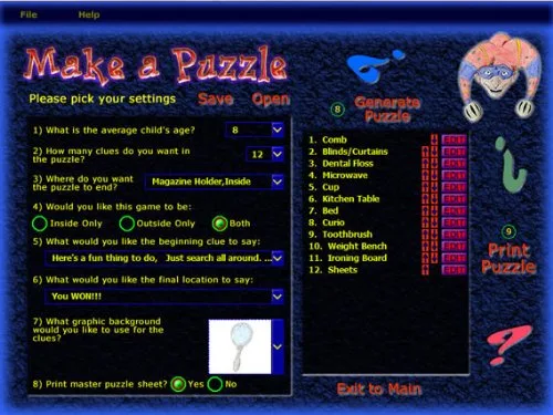Vista 5 de Riddle Me Scavenger and Treasure Hunt Clue Software for Windows Download