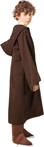Vista 3 de Conjunto de disfraz de caballero para niños con bata con capucha, traje de Marrón