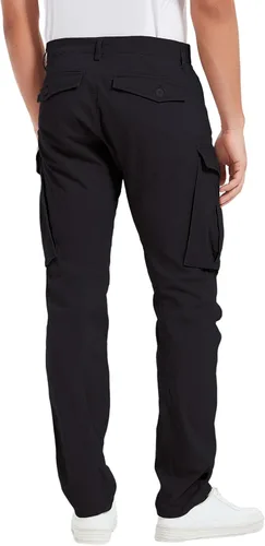 Vista 2 de Plaid&Plain Pantalones cargo ajustados con rodillas articuladas para hombre