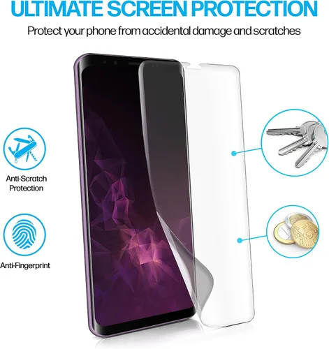 Vista 7 de Power Theory Protector de pantalla diseñado para Samsung Galaxy S9 PLUS (no de vidrio), kit de fácil instalación, compatible con fundas, cubierta