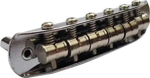 Vista 3 de Puente Mustang con sillines grandes, también se adapta a Fender Jaguar o Jazzmaster - Cromo Para Fender Mustang Vintage, Jaguar, Jazzmaster