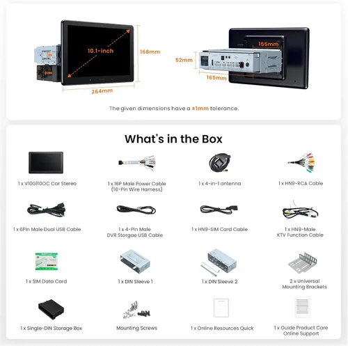Vista 9 de ATOTO V10 10" Android Single Din & Double DIN Estéreo para coche, 6+128GB